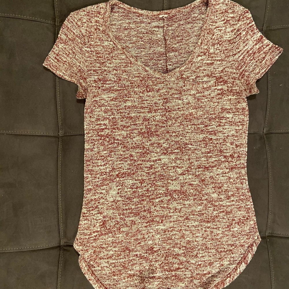 Red low cut form fitting cute top